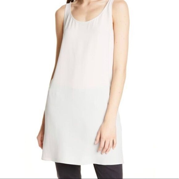 EILEEN Fisher-100% Silk Long Tunic Sleeveless Tank Top (Size: Small) - Picture 1 of 10